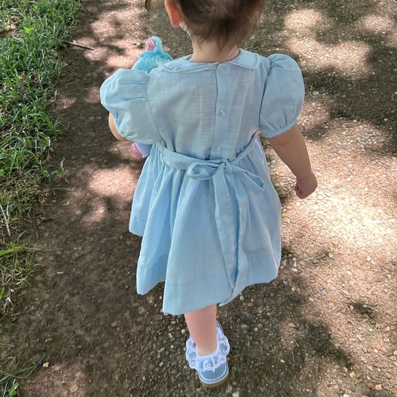 Carriage boutique vintage smocked collard dress size 24mo - Picture 2 of 10